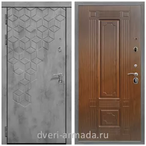 Входные двери Бетон, Дверь входная Армада Квадро Бетон тёмный / ФЛ-2 Мореная береза