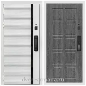 Входные двери МДФ для офиса, Умная входная смарт-дверь Армада Каскад WHITE МДФ 10 мм Kaadas K9 / МДФ 10 мм ФЛ-38 Дуб Филадельфия графит