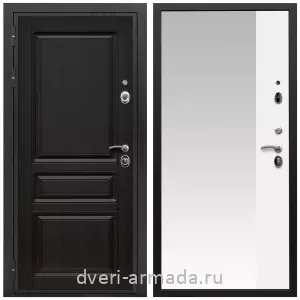 Белые двери с зеркалом, Дверь входная Армада Премиум-Н МДФ 16 мм ФЛ-243 Венге / МДФ 16 мм ФЛЗ Панорама-1 Белый матовый