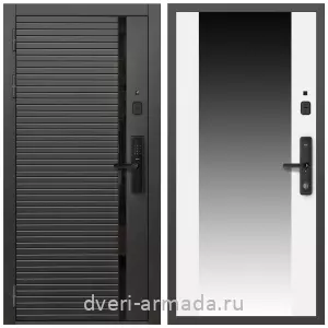 Входные двери МДФ для офиса, Умная входная смарт-дверь Армада Каскад BLACK Kaadas S500 / МДФ 16 мм СБ-16 Белый матовый