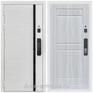 Входные двери МДФ для офиса, Умная входная смарт-дверь Армада Каскад WHITE МДФ 10 мм Kaadas K9 / МДФ 10 мм ФЛ-242 Сандал белый
