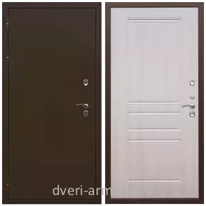 Уличные двери для коттеджа, Дверь входная уличная в частный дом Армада Термо Молоток коричневый/ ФЛ-243 Лиственница беж морозостойкая с панелями МДФ