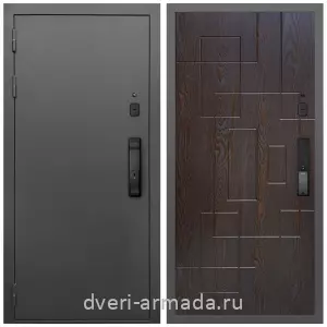 Входные двери МДФ для офиса, Умная входная смарт-дверь Армада Гарант Kaadas K9/ МДФ 16 мм ФЛ-57 Дуб шоколад