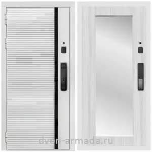 Правые входные двери, Умная входная смарт-дверь Армада Каскад WHITE МДФ 10 мм Kaadas K9 / МДФ 16 мм ФЛЗ-Пастораль, Сандал белый