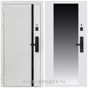 Входные двери МДФ для офиса, Умная входная смарт-дверь Армада Каскад WHITE МДФ 10 мм Kaadas S500 / МДФ 16 мм СБ-16 Белый матовый