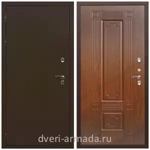Толстые входные двери, Дверь входная уличная влагостойкая в дом Армада Термо Молоток коричневый/ ФЛ-2 Мореная береза для загородного дома от производителя