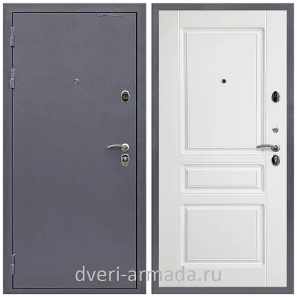 Дверь входная Армада Престиж Антик серебро / ФЛ-243 Белый матовый