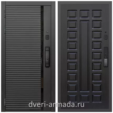 Умная входная смарт-дверь Армада Каскад BLACK МДФ 10 мм Kaadas K9 / МДФ 16 мм ФЛ-183 Венге